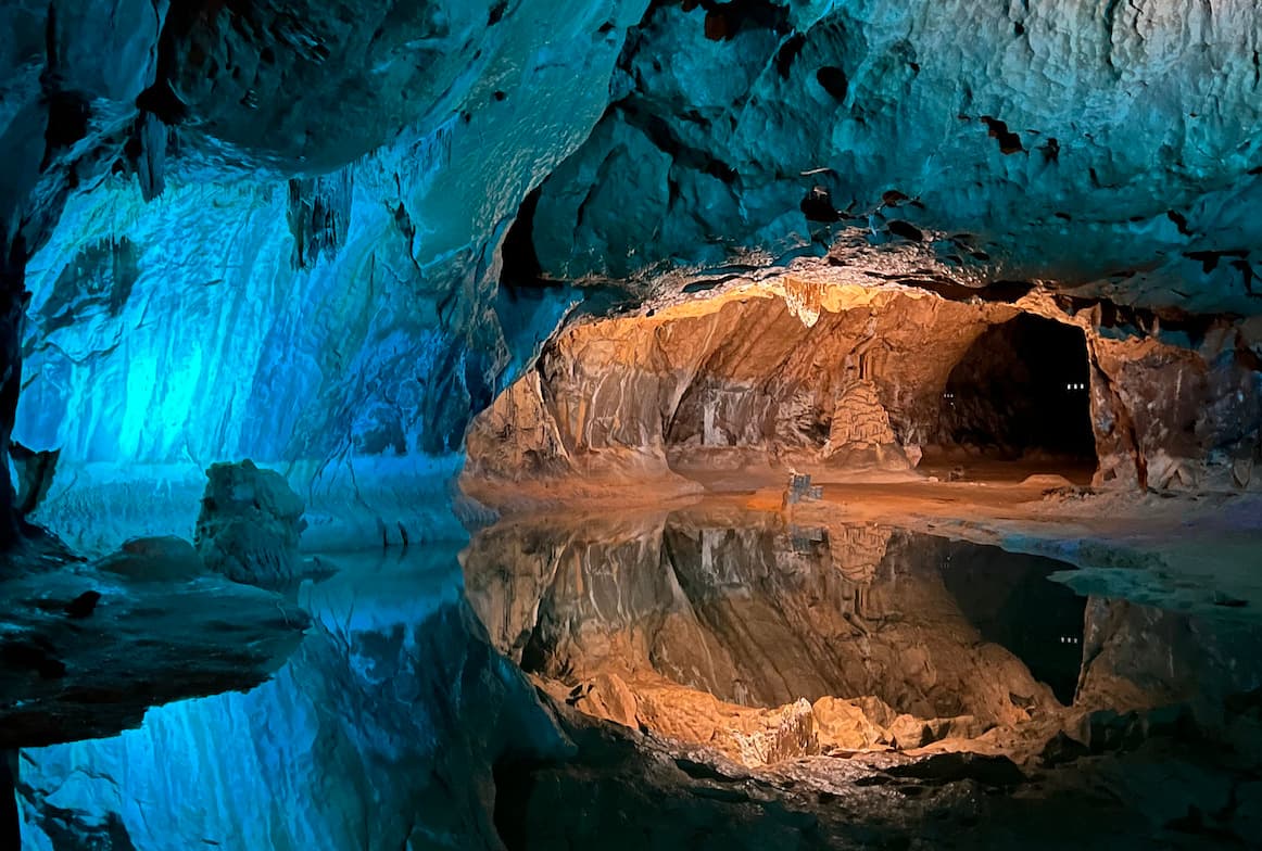 The vast cathedral room of the cave
